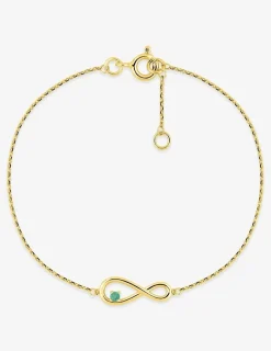 Bracelet infini asymétrique or jaune 750‰ et émeraude SO OR