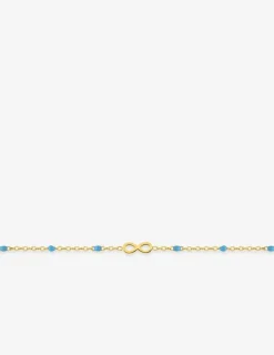 Bracelet infini en acier doré avec laque et résine bleu turquoise SO OR