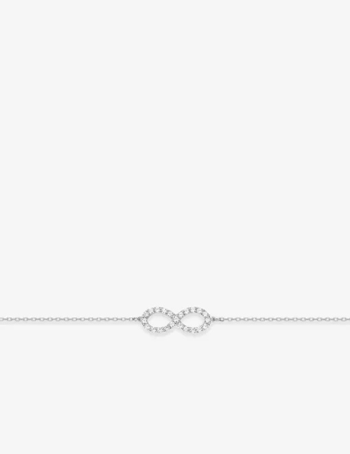 Bracelet infini en or blanc 375‰ et oxyde de zirconium SO OR