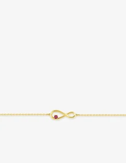 Bracelet infini or jaune 750 ‰ et rubis SO OR