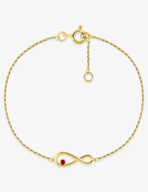 Bracelet infini or jaune 750 ‰ et rubis SO OR