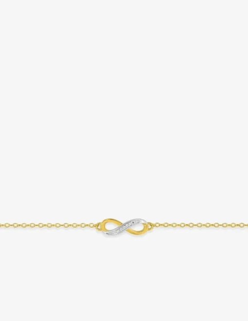 Bracelet infini plaqué or, rhodium et oxyde de zirconium SO OR