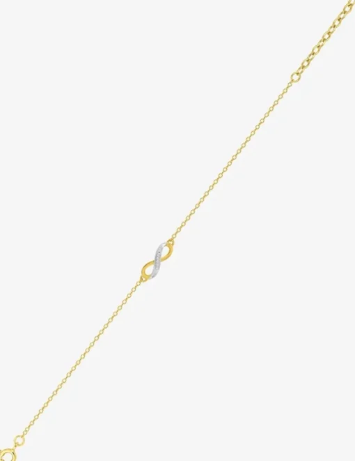 Bracelet infini plaqué or, rhodium et oxyde de zirconium SO OR