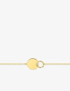 Bracelet jeton 12 mm et cercle 7 mm plaqué or SO OR