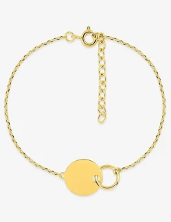 Bracelet jeton 12 mm et cercle 7 mm plaqué or SO OR