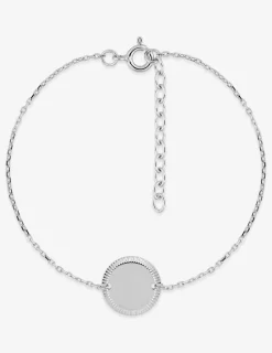 Bracelet jeton liseré fantaisie argent 925‰ rhodié SO OR