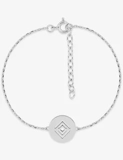 Bracelet jeton motifs géométriques argent 925‰ rhodié SO OR