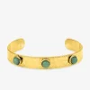 Bracelet jonc acier doré et jade verte SO OR