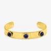 Bracelet jonc acier doré et agate bleue SO OR