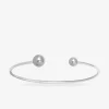 Bracelet jonc argent 925‰ rhodié et boules 9 mm et 7 mm SO OR