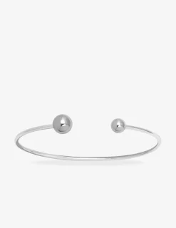 Bracelet jonc argent 925‰ rhodié et boules 9 mm et 7 mm SO OR