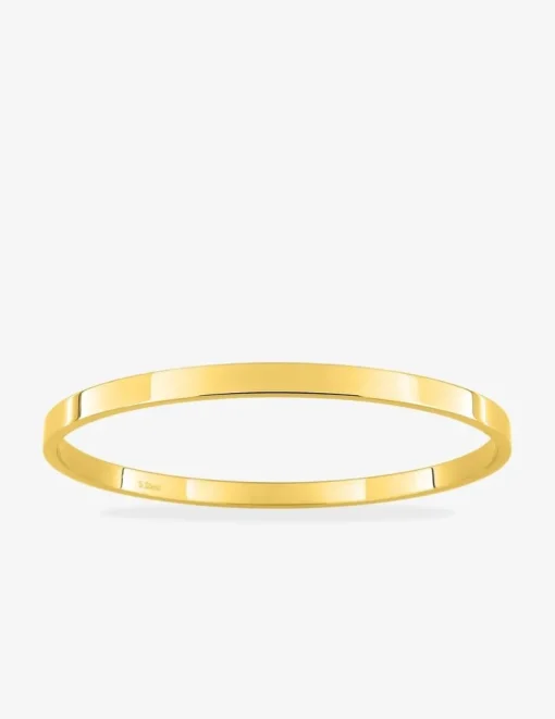 Bracelet jonc en acier doré, fil plat SO OR