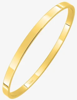 Bracelet jonc en acier doré, fil plat SO OR
