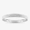 Bracelet jonc en acier et cristal blanc SO OR