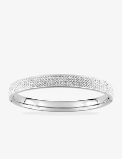 Bracelet jonc en acier et cristal blanc SO OR