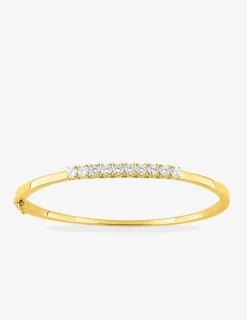 Bracelet jonc en or jaune 375 ‰ et diamants synthétiques 1,00 ct SO OR