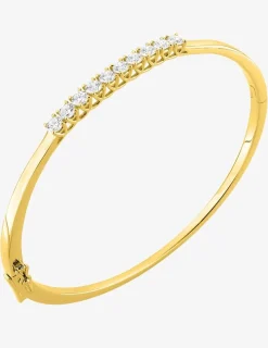 Bracelet jonc en or jaune 375 ‰ et diamants synthétiques 1,00 ct SO OR