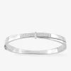 Bracelet jonc fermé en argent 925 ‰ rhodié et oxydes de zirconium blancs SO OR