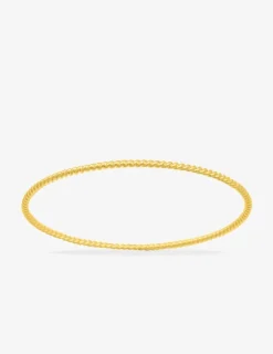 Bracelet jonc fermé plaqué or fil torsadé SO OR