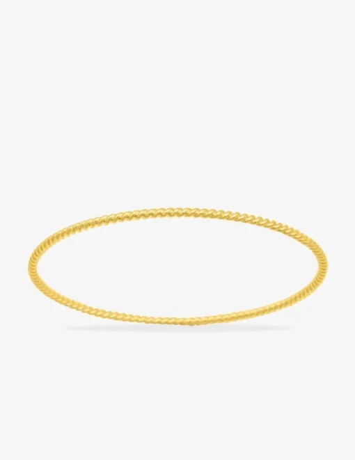 Bracelet jonc fermé plaqué or fil torsadé SO OR