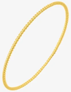 Bracelet jonc fermé plaqué or fil torsadé SO OR