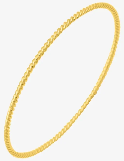 Bracelet jonc fermé plaqué or fil torsadé SO OR