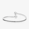Bracelet jonc flexible boules argent 925‰ rhodié SO OR