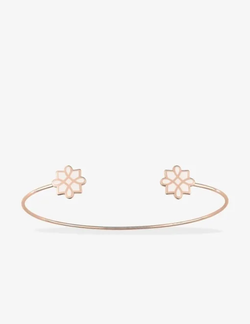Bracelet jonc Harmonie Or rose 375‰ et laque ivoire SO OR