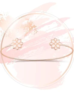 Bracelet jonc Harmonie Or rose 375‰ et laque ivoire SO OR
