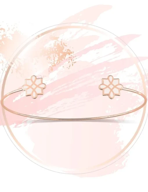 Bracelet jonc Harmonie Or rose 375‰ et laque ivoire SO OR