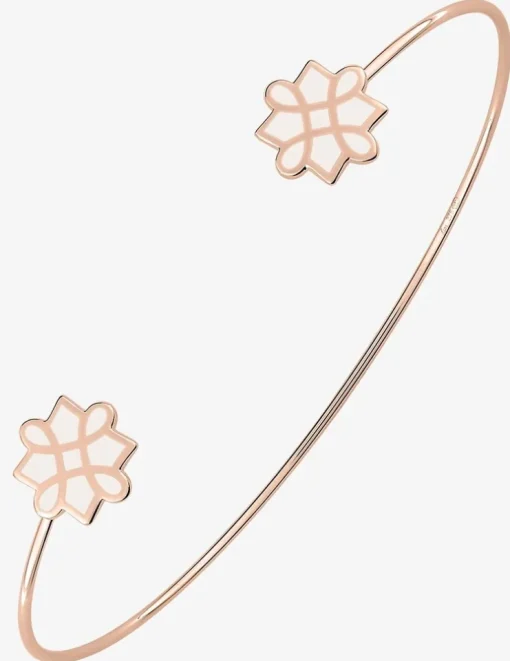 Bracelet jonc Harmonie Or rose 375‰ et laque ivoire SO OR