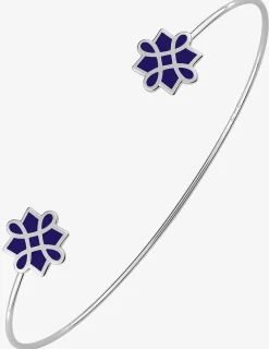 Bracelet jonc Harmonie Or blanc 375‰ et laque bleue SO OR