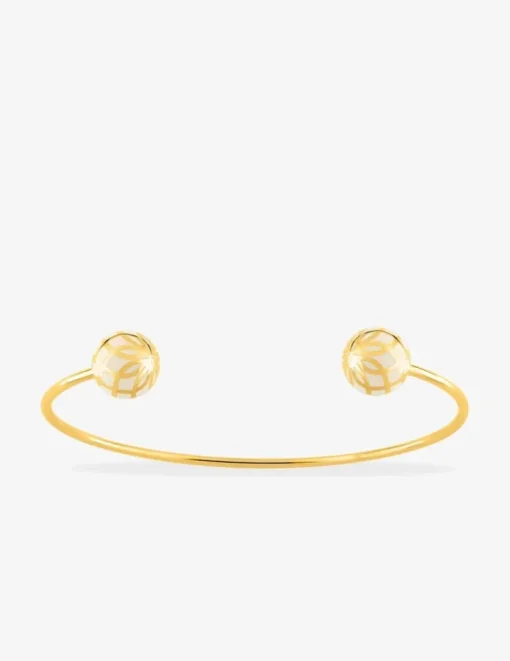 Bracelet jonc Mélodie Or jaune 375‰ et laque ivoire SO OR