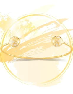 Bracelet jonc Mélodie Or jaune 375‰ et laque ivoire SO OR