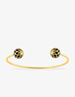 Bracelet jonc Mélodie Or jaune 375‰ et laque noir de Jais SO OR