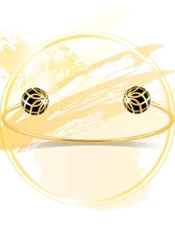 Bracelet jonc Mélodie Or jaune 375‰ et laque noir de Jais SO OR