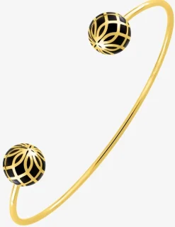Bracelet jonc Mélodie Or jaune 375‰ et laque noir de Jais SO OR