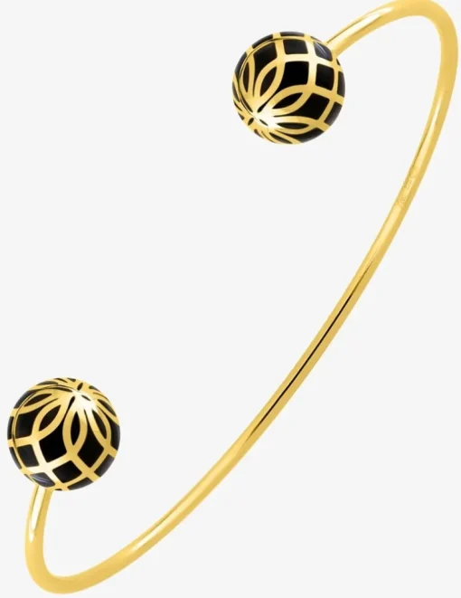Bracelet jonc Mélodie Or jaune 375‰ et laque noir de Jais SO OR