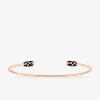 Bracelet jonc Mélodie Or rose 375‰ et laque noir de jais SO OR