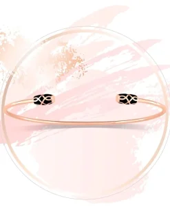 Bracelet jonc Mélodie Or rose 375‰ et laque noir de jais SO OR