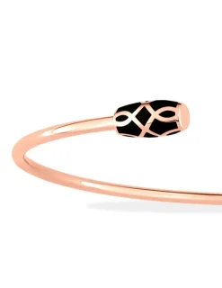 Bracelet jonc Mélodie Or rose 375‰ et laque noir de jais SO OR