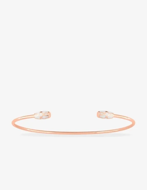 Bracelet jonc Mélodie Or rose 375‰ et laque ivoire SO OR