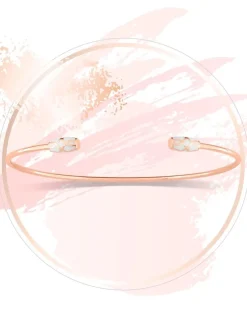 Bracelet jonc Mélodie Or rose 375‰ et laque ivoire SO OR