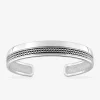 Bracelet jonc motif épis de blé en argent 925 ‰ rhodié SO OR