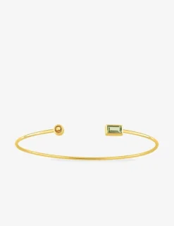 Bracelet jonc or jaune 750 ‰ péridot citrine SO OR