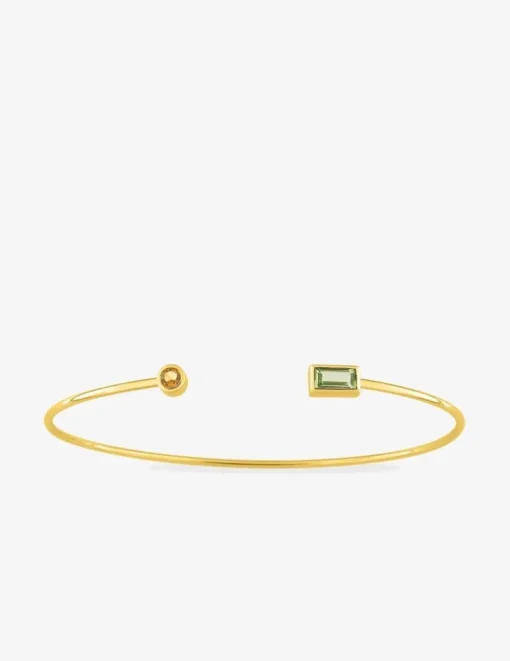 Bracelet jonc or jaune 750 ‰ péridot citrine SO OR