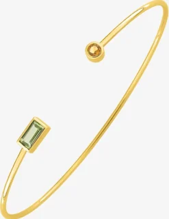 Bracelet jonc or jaune 750 ‰ péridot citrine SO OR