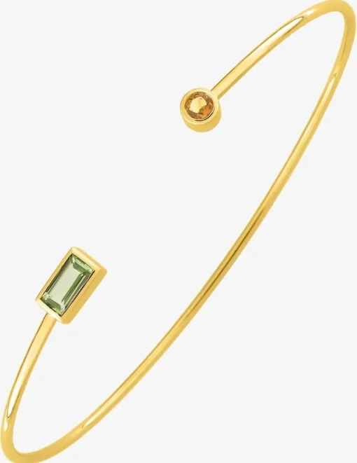 Bracelet jonc or jaune 750 ‰ péridot citrine SO OR