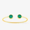 Bracelet jonc or jaune 750 ‰ malachite SO OR