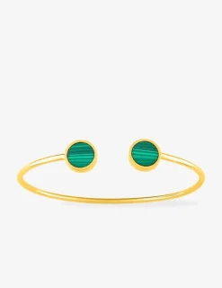 Bracelet jonc or jaune 750 ‰ malachite SO OR